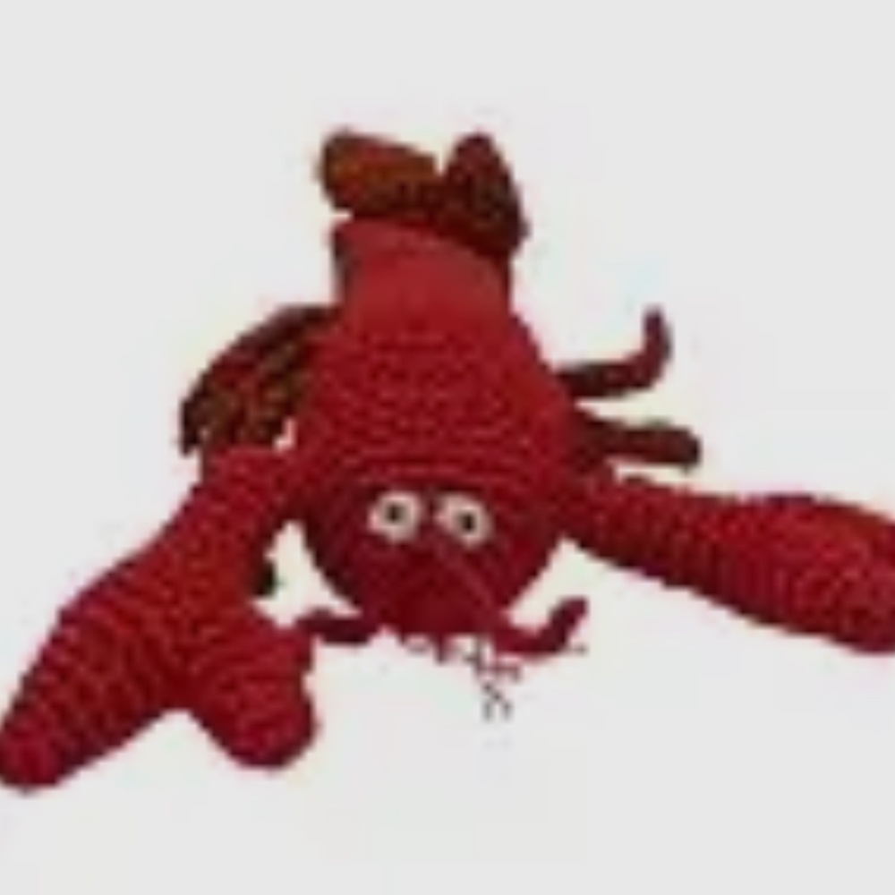 Knit Knacks Lurch the Lobster Organic Cotton Small Dog Toy